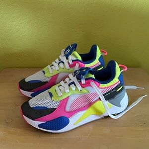 White/pink/yellow Puma RS-X Toys Shoes